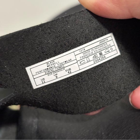 Merrell Juno Black Leather Toe Loop Slip On Wrap Sandals - Picture 7 of 9